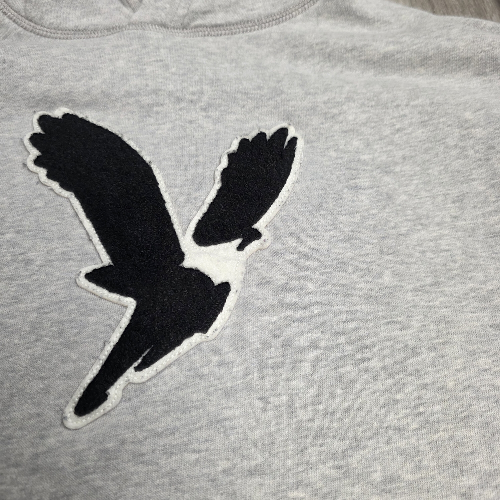 American Eagle Logo Hoodie Gray Pullover Size L 2000s American Eagle - Picture 6 of 9